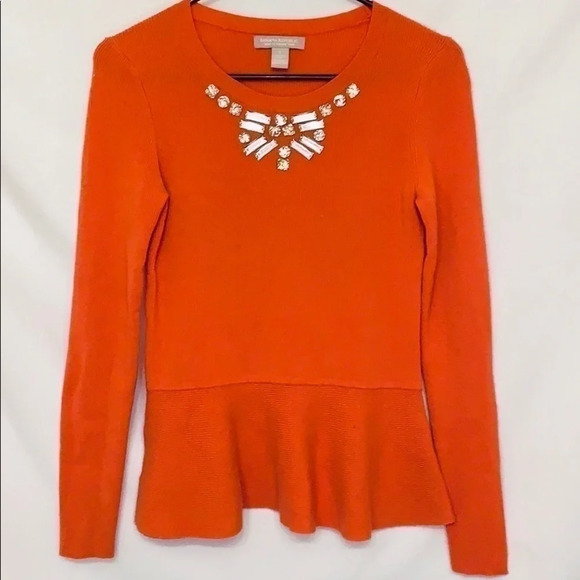 "Banana Republic Small Peplum Sweater with Front Embellishments" - Picture 4 of 11